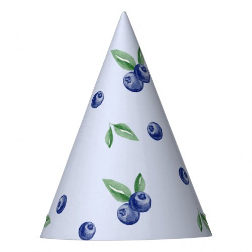 Watercolor blueberry pattern boy birthday party hat