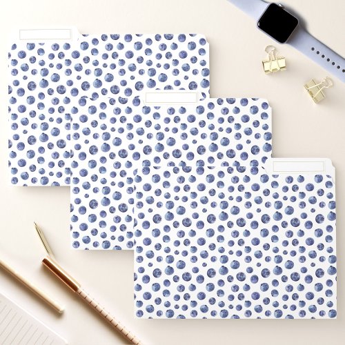 Watercolor Blueberry Pattern File Folders