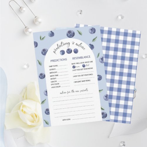 Watercolor Blueberry Predictiong  Advice Baby Show Invitation