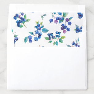 Watercolor Blueberry Wedding Envelope Liner