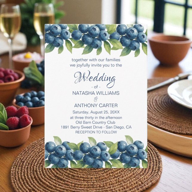 Watercolor Blueberry Wedding Invitation (Creator Uploaded)