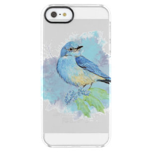 Watercolor Bluebird Garden Bird Art Clear iPhone SE/5/5s Case