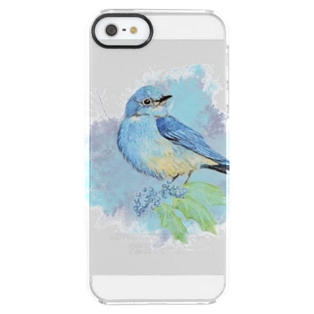 Watercolor Bluebird Garden Bird Art Uncommon iPhone Case (Back)