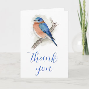 Watercolor Bluebird Thank You Card