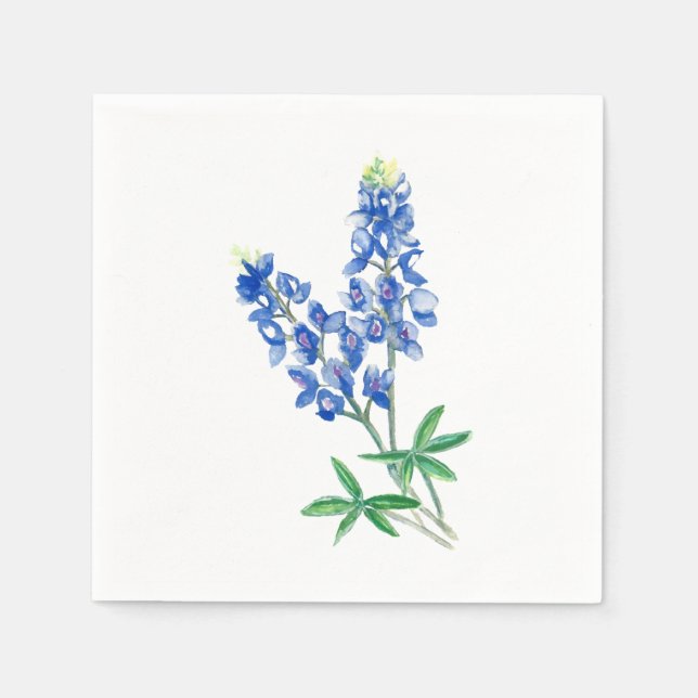 Watercolor Bluebonnet 3 Napkins (Front)
