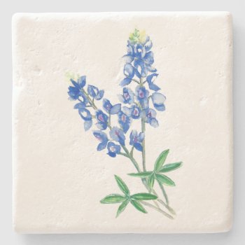 Watercolor Bluebonnet 3 Stone Coaster by Eclectic_Ramblings at Zazzle