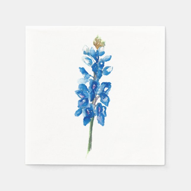 Watercolor Bluebonnet 5 Napkins (Front)