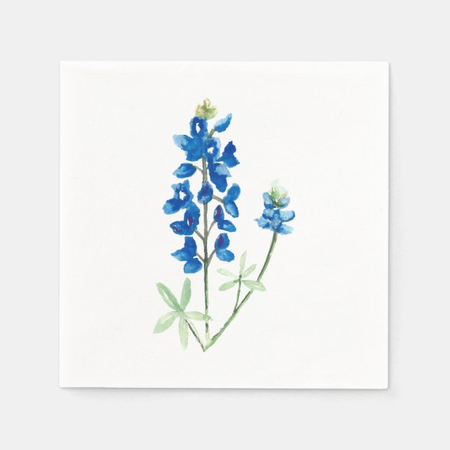 Watercolor Bluebonnet 6 Napkins (Front)