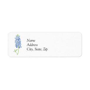 Watercolor Bluebonnet Label