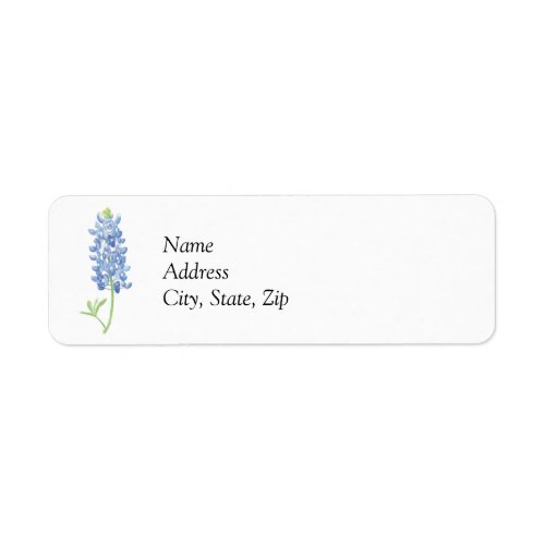 Watercolor Bluebonnet Label