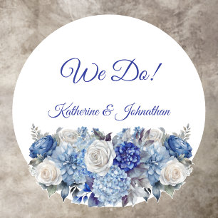 Watercolor BlueFlower Bouquet-Wedding Ceremony- Floor Decals