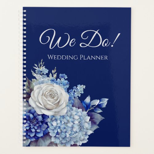 Watercolor BlueFlower Bouquet_ Wedding_Planner Planner