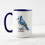 Watercolor Bluejay Blue Jay Bird Nature Art Mug