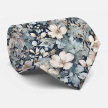 Watercolor blues and cream floral