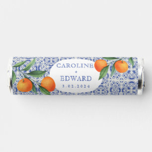 Watercolor Bluetile Mediterranean Wedding Breath Savers® Mints