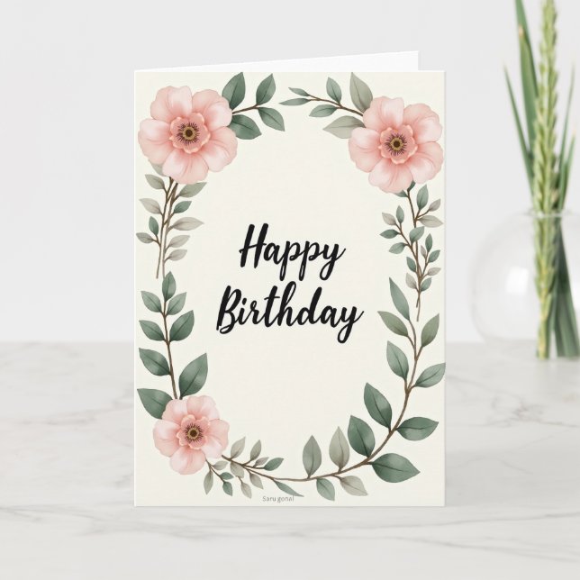 Watercolor Blush Birthday Card (Front)