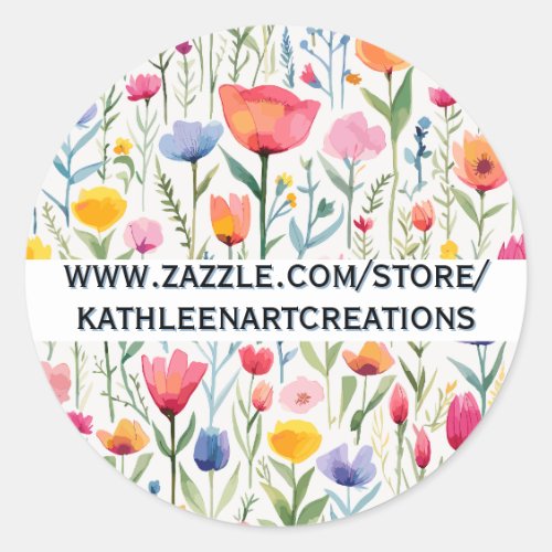 Watercolor Blush Botanical Floral   Classic Round Sticker