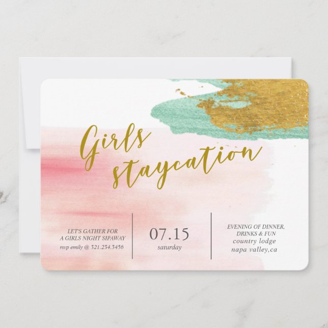 Watercolor Blush Bridal Party Invitation (Front)