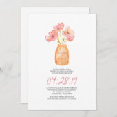 watercolor blush floral bridal shower invitation (Front/Back)