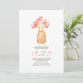 watercolor blush floral bridal shower invitation (Standing Front)