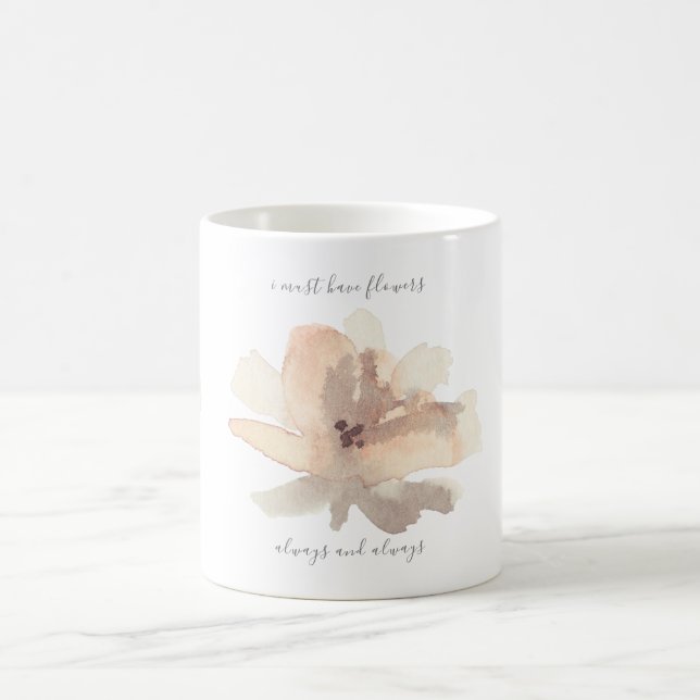 Watercolor Blush Floral Monet Coffee Mug (Center)