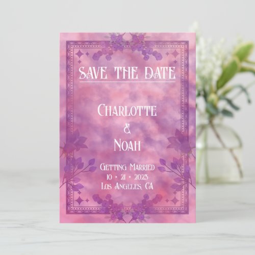 Watercolor Blush Floral Save the Date Invitation