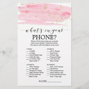Watercolor Blush & Gold What's In Your Phone Game