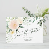 Watercolor blush peach floral & foliage Wedding (Standing Front)