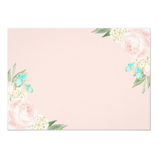 Watercolor Blush Peach Floral Rehearsal Dinner Invitation