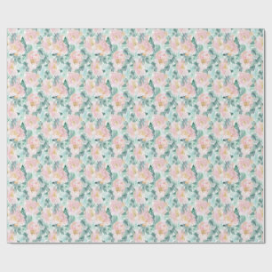 Watercolor Blush Peonies Wrapping Paper