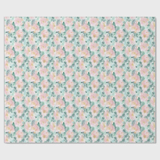 Watercolor Blush Peonies Wrapping Paper