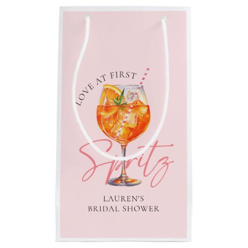 Watercolor Blush Pink Aperol Spritz Bridal Shower Small Gift Bag