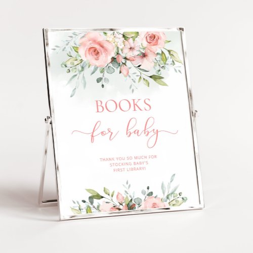 Watercolor blush pink Books for baby Poster