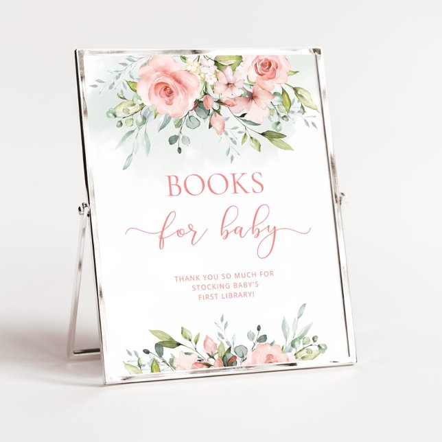 Watercolor blush pink Books for baby Poster (Creator Uploaded)