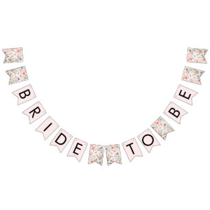 Watercolor Blush Pink Bridal Bunting Banner