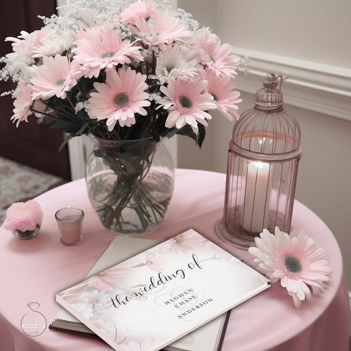 Watercolor Blush Pink Daisies Guest Book