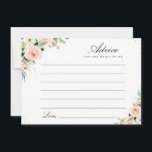 watercolor blush pink floral advice card<br><div class="desc">A simple floral design with beautiful blush pink watercolor flowers. Feel free to change the colors and text details.</div>