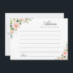 watercolor blush pink floral advice card<br><div class="desc">A simple floral design with beautiful blush pink watercolor flowers. Feel free to change the colors and text details.</div>