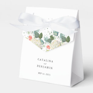 Watercolor Blush Pink Floral Geometric Wedding Favor Boxes