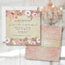 Watercolor Blush Pink Floral Vintage French Lace Invitation