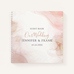 Watercolor Blush Pink Gold Ink Notebook
