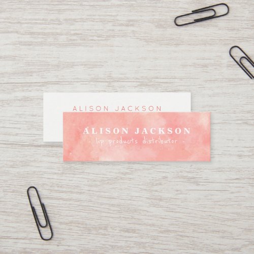 Watercolor blush pink lip product distributor mini business card