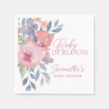 Watercolor Blush Pink Modern Floral Baby Shower