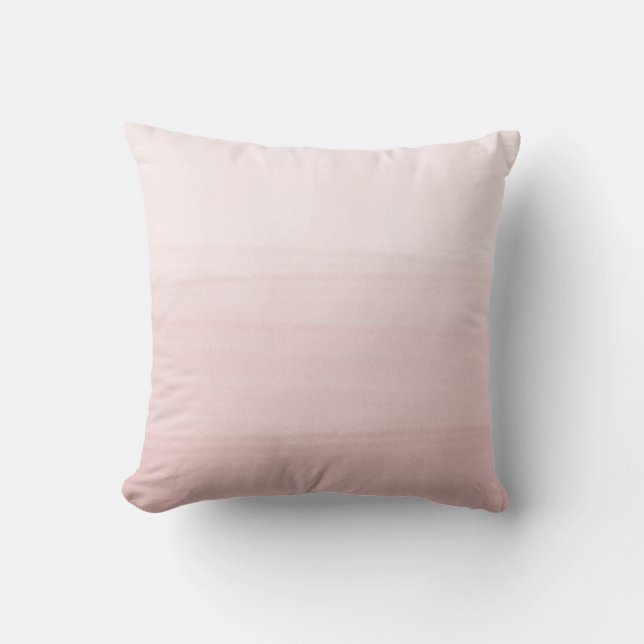 Watercolor Blush Pink Ombré Throw Pillow (Front)