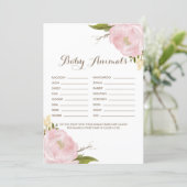 Watercolor Blush Pink Peonies Baby Shower Game (Standing Front)