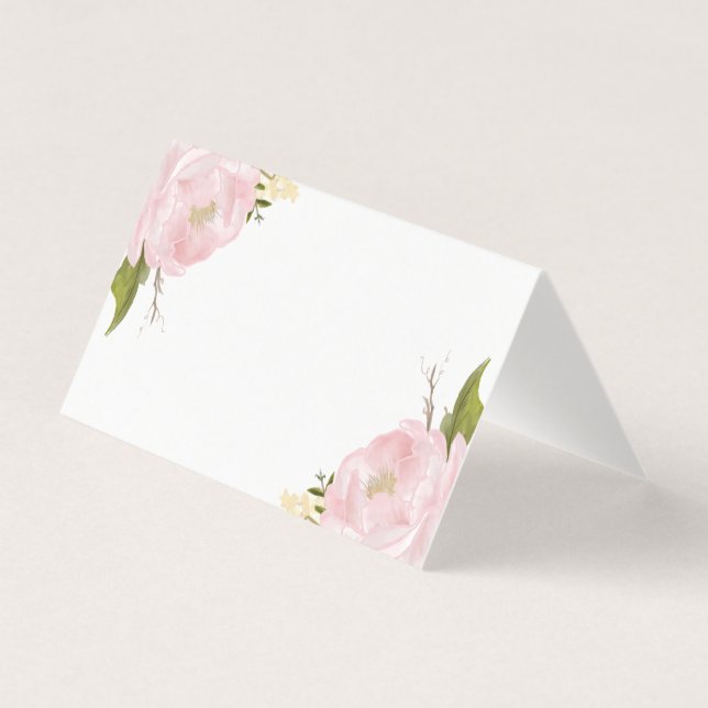 Watercolor Blush Pink Peonies Floral (Front)