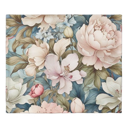 Watercolor Blush Pink Peony Duvet Cover