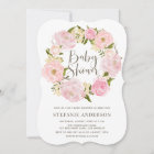 Watercolor Blush Pink Peony Wreath Baby Shower
