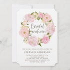Watercolor Blush Pink Peony Wreath Bridal Luncheon