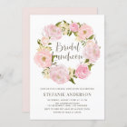 Watercolor Blush Pink Peony Wreath Bridal Luncheon